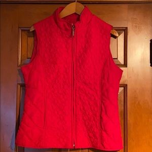 Red quilted vest